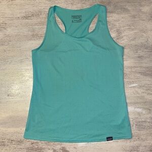 Patagonia Teal Turquoise Blue Green Capilene Lightweight Racerback Tank Top